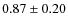 $0.87\pm0.20$