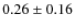 $0.26\pm0.16$