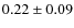 $0.22\pm0.09$