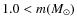 $1.0<m(M_{\odot})$