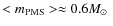 $<m_{\rm PMS}>\approx0.6\mbox{$M_\odot$ }$