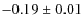 $-0.19\pm0.01$