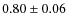 $ 0.80 \pm 0.06 $
