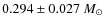 $0.294 \pm 0.027~M_{\rm\odot}$