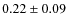 $0.22\pm0.09$