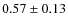 $0.57\pm0.13$