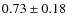 $0.73\pm0.18$