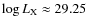$\log{L_{\rm X}}
\approx 29.25$