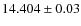 $14.404\pm0.03 $