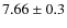 $7.66\pm 0.3$