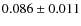 $0.086\pm0.011$