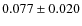 $0.077\pm0.020$