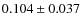 $0.104\pm0.037$