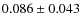 $0.086\pm0.043$