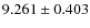 $9.261\pm0.403$