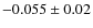 $-0.055\pm0.02$