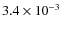 $3.4\times10^{-3}$