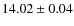 $14.02 \pm 0.04$