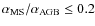 $\alpha_{\rm MS}/\alpha_{\rm AGB}\leq 0.2$