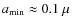 $a_{\rm {min}} \approx 0.1~\mu$