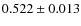 $0.522\pm0.013$