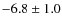 $-6.8\pm 1.0$