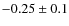 $-0.25\pm 0.1$