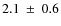$2.1~\pm~0.6$