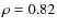 $\rho = 0.82$