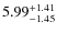$\rm 5.99^{+1.41}_{-1.45}$