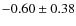 $-0.60\pm0.38$