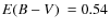 $\mbox{$E(B-V)$ }=0.54$
