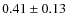$0.41\pm0.13$