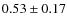 $0.53\pm0.17$