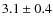 $3.1\pm0.4$