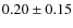 $0.20\pm0.15$