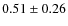 $0.51\pm0.26$