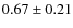$0.67\pm0.21$