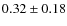 $0.32\pm0.18$