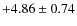 $+4.86\pm0.74$