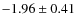 $-1.96\pm0.41$
