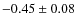 $-0.45\pm0.08$