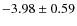 $-3.98\pm0.59$