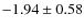 $-1.94\pm0.58$