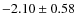 $-2.10\pm0.58$