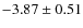 $-3.87\pm0.51$