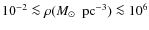$10^{-2}\la\rho(\mbox{$M_\odot$ }~{\rm pc}^{-3})\la10^{6}$