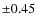 $\pm 0.45$