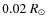 $0.02~R_{\odot}$