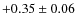 $+0.35\pm 0.06$